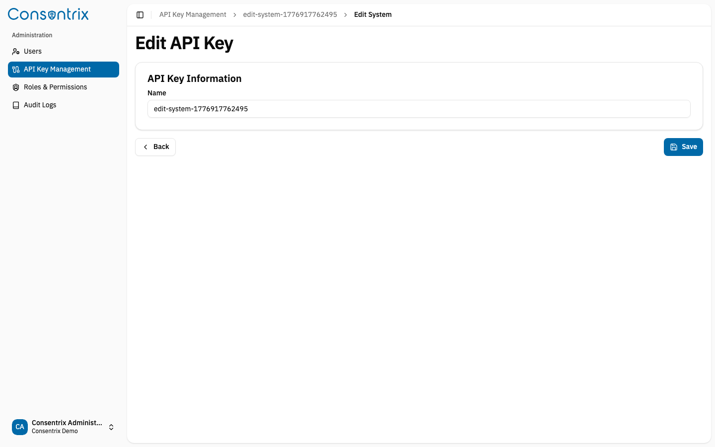 Edit System Page
