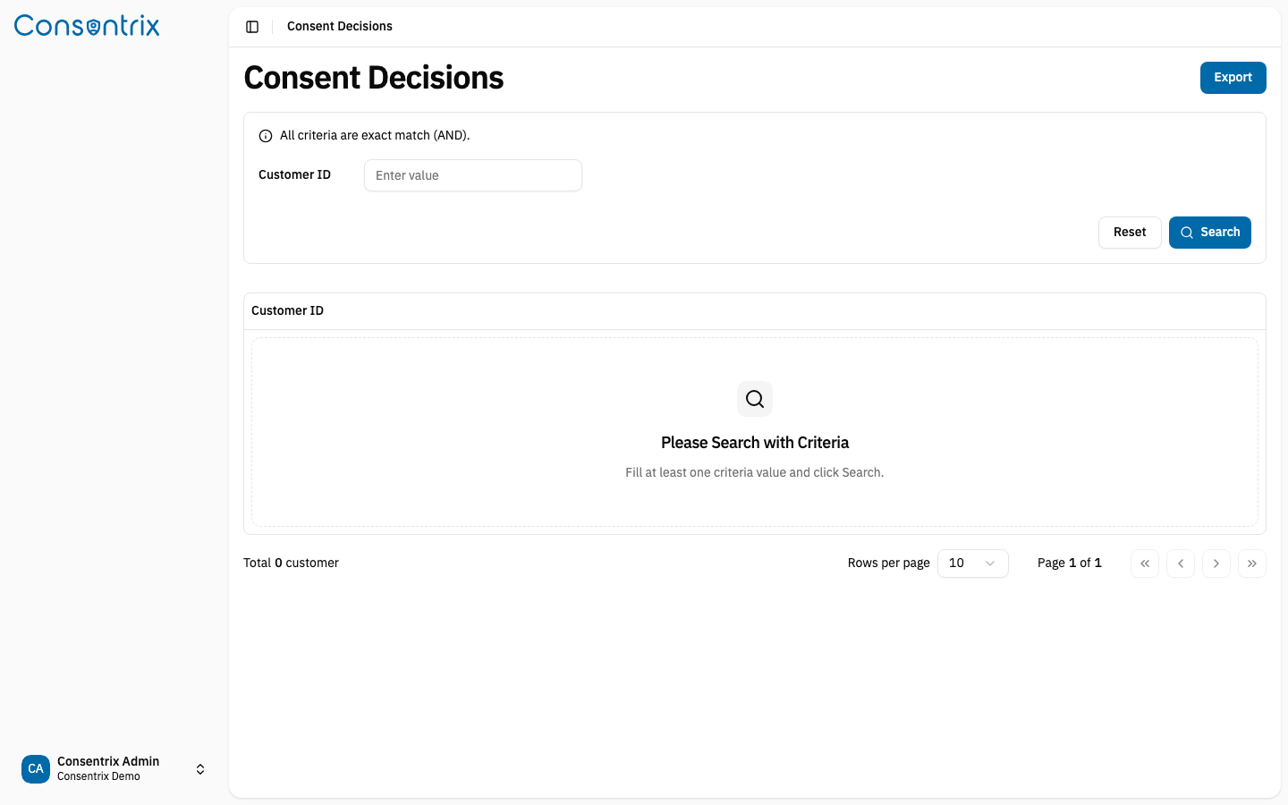 Consent Decision List