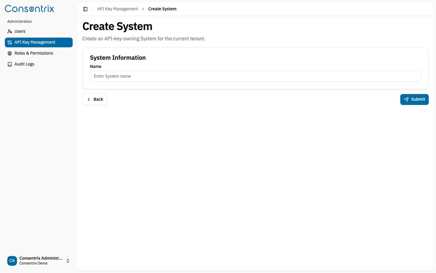 Create System Page
