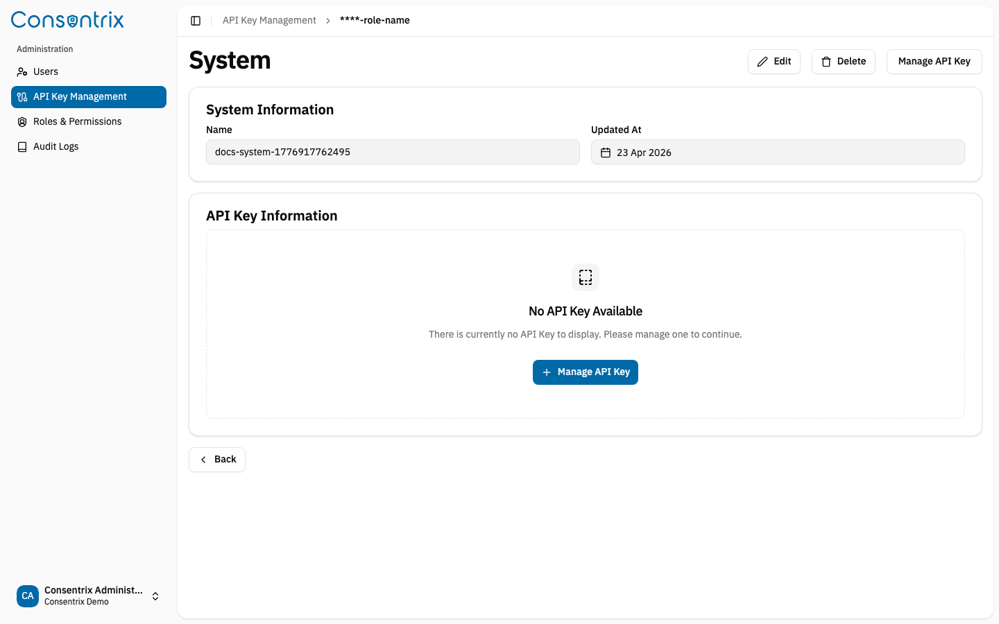 System Detail Page