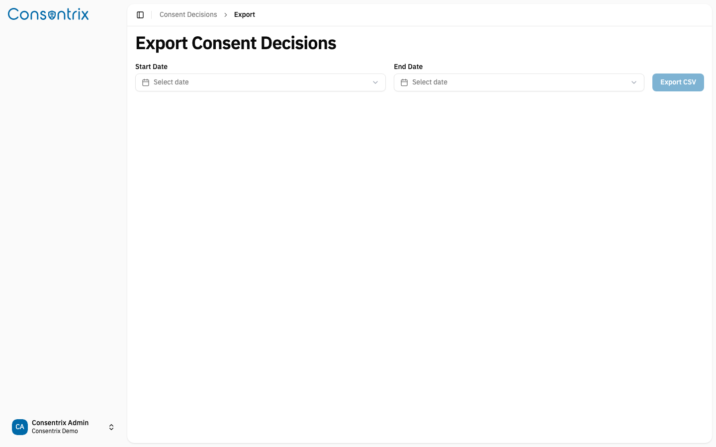 Export Consent Decisions